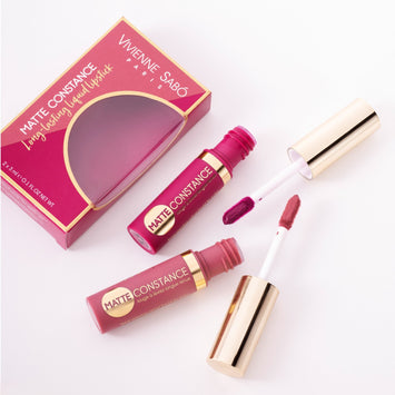 matte lipstick long lasting Matte Constance duo Vivienne Sabo| Shades 31 (cold nude) & 36 (rich purple)