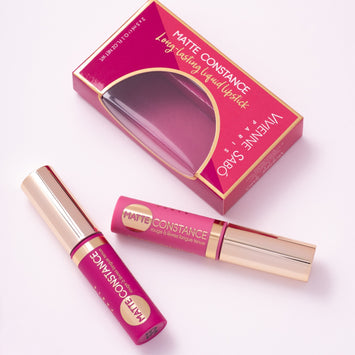 matte lipstick long lasting Matte Constance duo Vivienne Sabo| Shades 32 (warm pink nude) and 35 (fucsia)