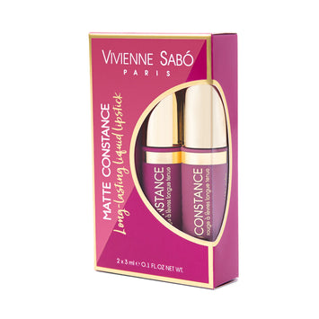 matte lipstick long lasting Matte Constance duo Vivienne Sabo| Shades 30 (pale pink nude) & 37 (marsala)