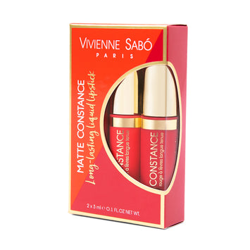 matte lipstick long lasting Matte Constance duo Vivienne Sabo| Shades 33 (coral) & 34 (classic red)